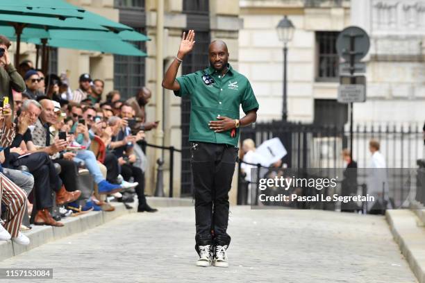 Virgil Abloh walks the runway during the Louis Vuitton Menswear Spring Summer 2020 show as part of Paris Fashion Week on June 20, 2019 in Paris,...