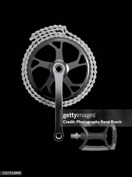 bicycle chain, sprocket and pedal - bike pedal stock pictures, royalty-free photos & images