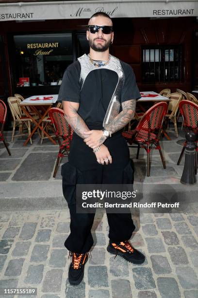 Maluma attends the Louis Vuitton Menswear Spring Summer 2020 show as part of Paris Fashion Week on June 20, 2019 in Paris, France.