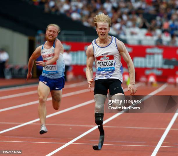 Jonathan Peacock Winner Competing in T44-64 100m Men during Day One of the IAAF Diamond League Muller Anniversary Games at London Stadium on July 20,...