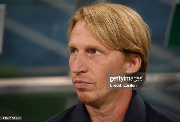 Head coach of FC Sochi Aleksandr Tochilin gestures during the Russian Premier League match between FC Sochi v FC Zenit Saint Petersburg at Fisht...