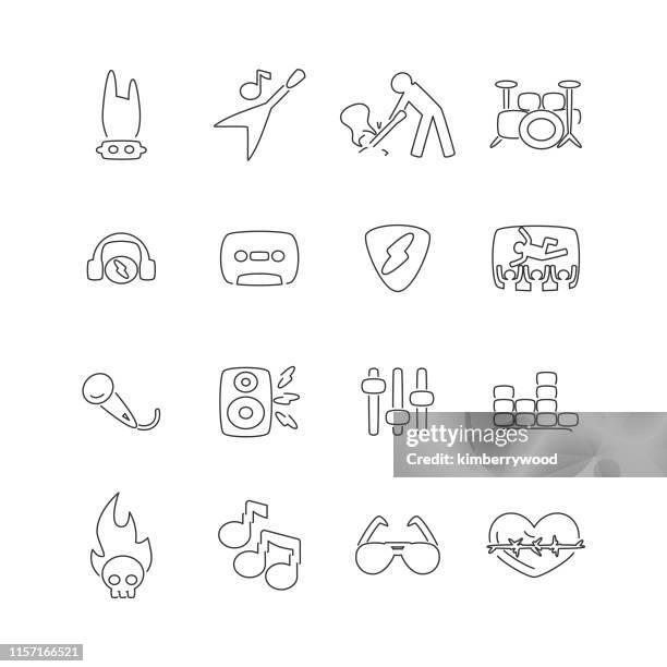 Playing Rocker Icon Rock Star Icons High Res Illustrations - Getty Images