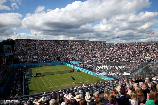 General view of centre court during the Second Round Match between Stefanos Tsitsipas of Greece and Jeremy Chardy of France during day Four of the...