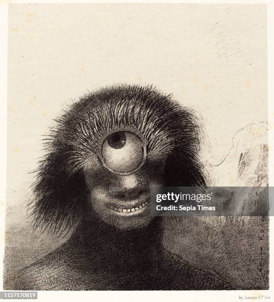 Odilon Redon , Le Polype difforme flottait sur les rivages, sorte de cyclope souriant et hideux (Thedeformed polyp floated on the shores, a sort of...