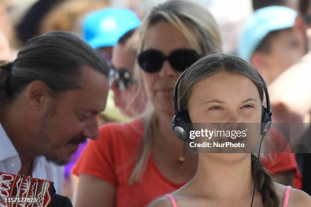 Year-old Swedish climate activist Greta Thunberg accompanied by her parents, Malena Ernman and Svante Thunberg , during the 2019 Freedom Award...