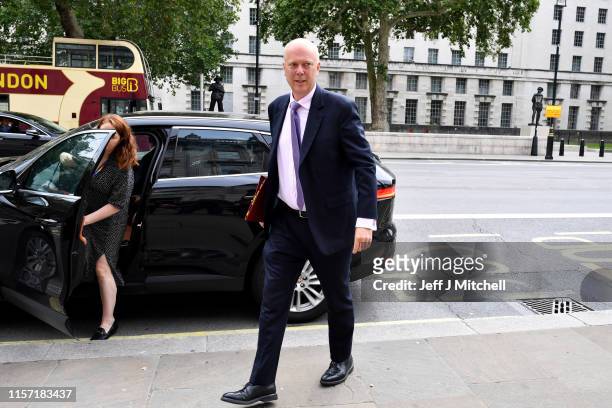 Secretary of State for Transport, Chris Grayling arrives for a COBR meeting at the Cabinet Office In Whitehall on July 22, 2019 in London, England....