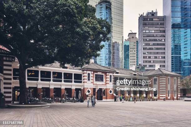tai kwun art center main building complex in central, hong kong - hong kong space museum stock pictures, royalty-free photos & images