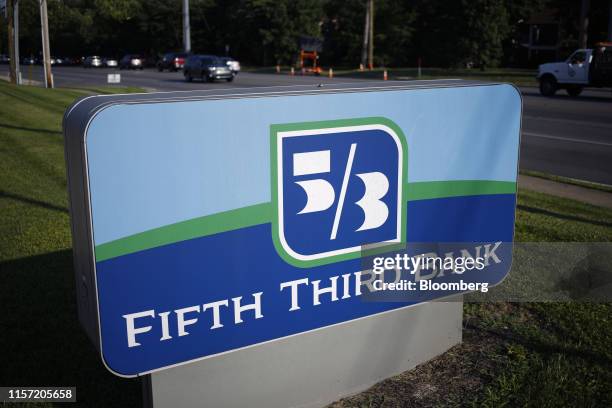 Signage is displayed outside of a Fifth Third Bancorp branch in Louisville, Kentucky, U.S., on Wednesday, July 10, 2019. Fifth Third Bancorp is...
