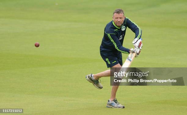 Graham Ford, the Ireland coach during a training session before the one off test match against Ireland at Lord's on July 22, 2019 in London, England.
