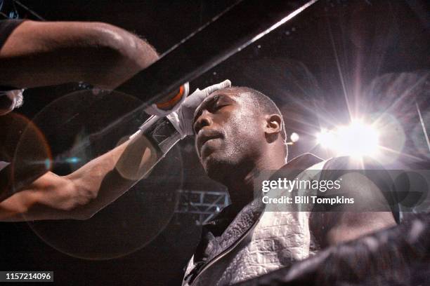 April 22:Andre Berto in his corner during his fight against Shawn Porter in which he lost by TKO in the 9th round of their WBC welterweight title...