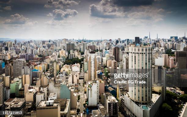 aerial view of sao paulo, brazil - brazil cityscape stock pictures, royalty-free photos & images