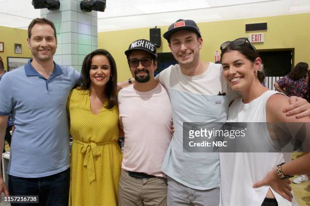 At Comic-Con" -- Pictured: Dan Goor, Executive Producer / Creator; Melissa Fumero, Lin-Manuel Miranda meets fans at NBC's 'Brooklyn Nine-Nine'...