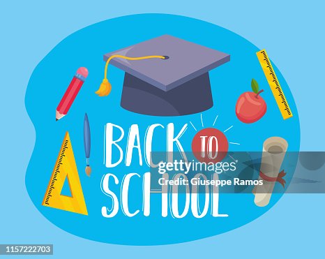 Triangle Graduation Graduation Cap With Diploma And Triangle Ruler High-Res Vector Graphic ...