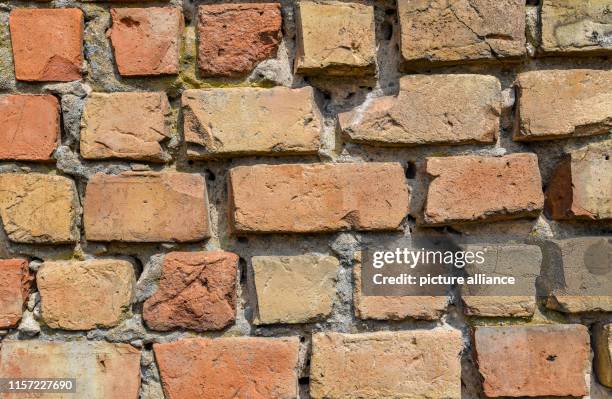 July 2019, Brandenburg, Altranft: A brick wall of the middle corridor house from the year 1698, which stands empty for about 50 years. Kiri Westphal...