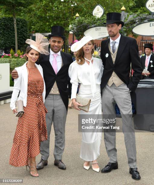 Guest, Glen Johnson, Abbey Clancy and Peter Crouch attend day three, Ladies Day, of Royal Ascot at Ascot Racecourse on June 20, 2019 in Ascot,...