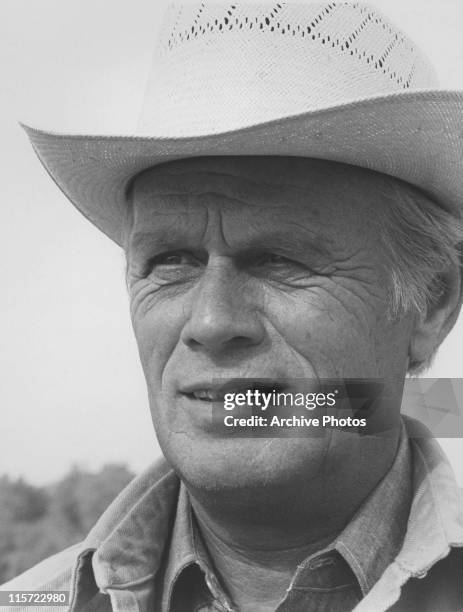 Headshot of Richard Widmark , US actor, in a publicity portrait issued for television show, 'Brock's Last Case', USA, circa 1973. The 1973 show,...
