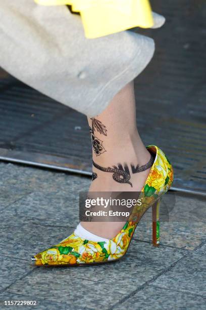 Shoe detail at the Vetements show at McDonalds Champs Elysees during Paris Men's Fashion Week Spring/Summer 2020 on June 20, 2019 in Paris, France.