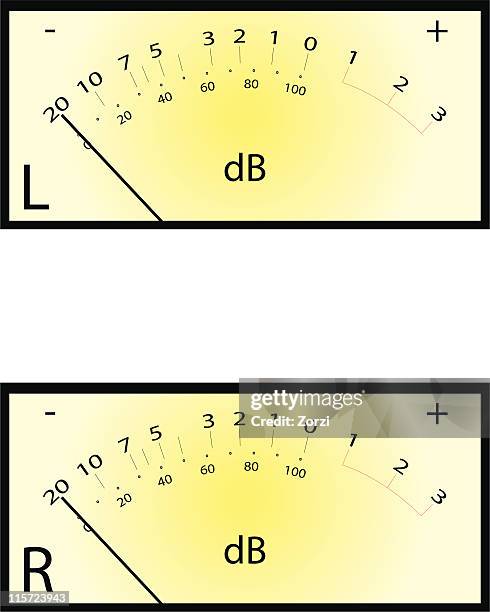 vu meters - volume unit meter stock illustrations