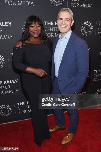 Event moderator Bevy Smith and Andy Cohen attend 'Living Out Loud In Late Night: Celebrating 10 Years Of Watch What Happens Live With Andy Cohen' at...