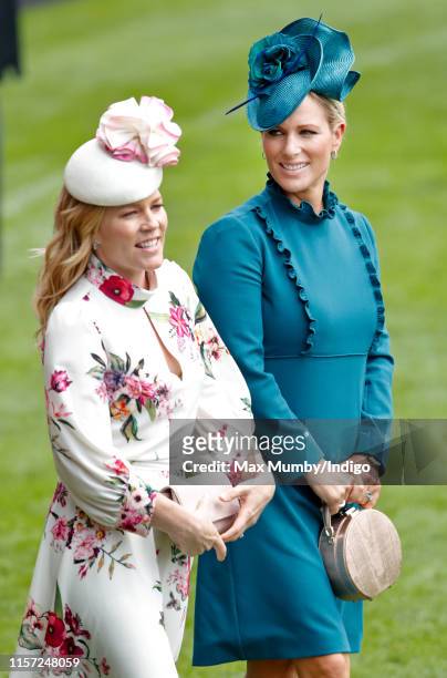 Autumn Phillips and Zara Tindall attend day three, Ladies Day, of Royal Ascot at Ascot Racecourse on June 20, 2019 in Ascot, England.