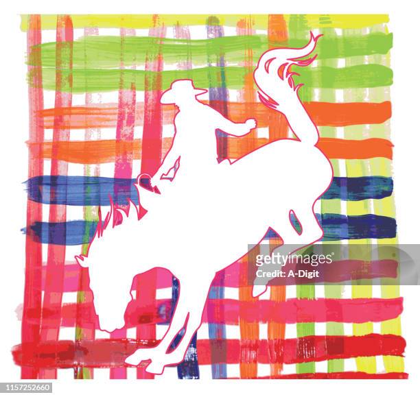 buckaroo gouache - rodeo background stock illustrations