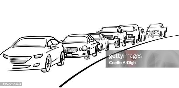 autos in der verkehrsspur - realismus stock-grafiken, -clipart, -cartoons und -symbole
