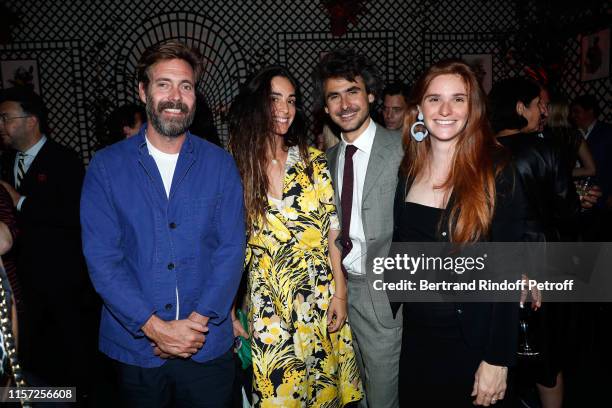 Arthur de Kersauson, his wife Clotilde d'Urso, Emmanuel de Noailles and Laetizia Bemberg attend Dinner Hosted In Honnour Of Alex Katz At The Art...