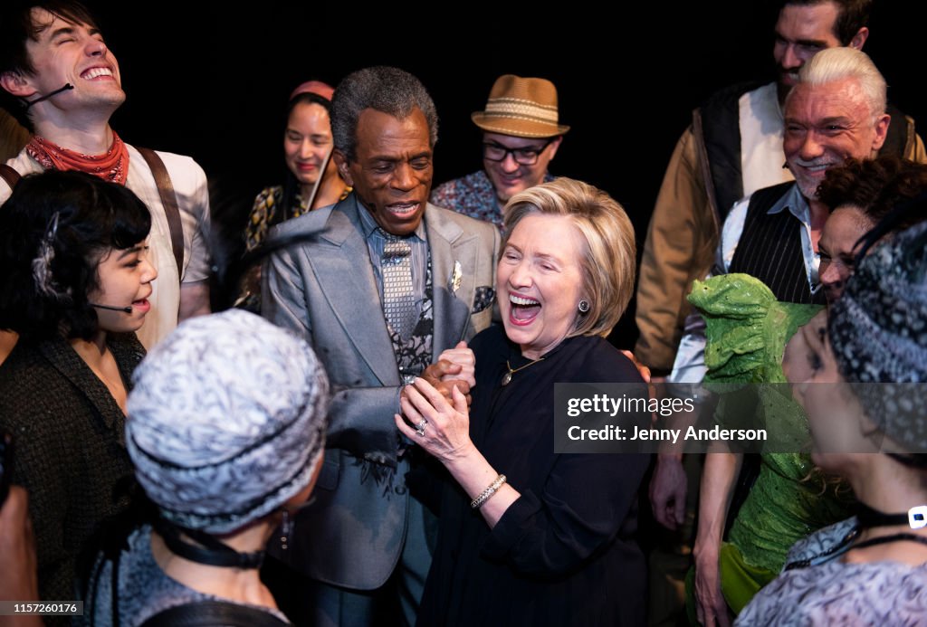 Hillary Clinton Visits "Hadestown" On Broadway