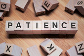 Patience Word In Wooden Cube