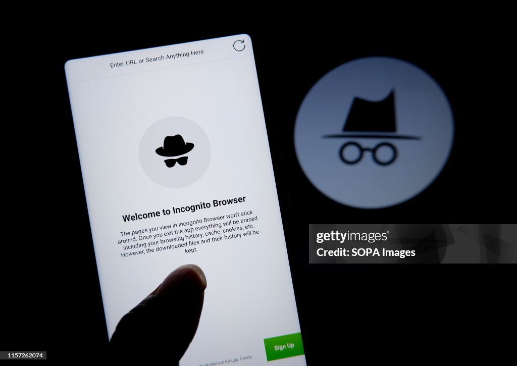 In this photo illustration a Private browsing application...
