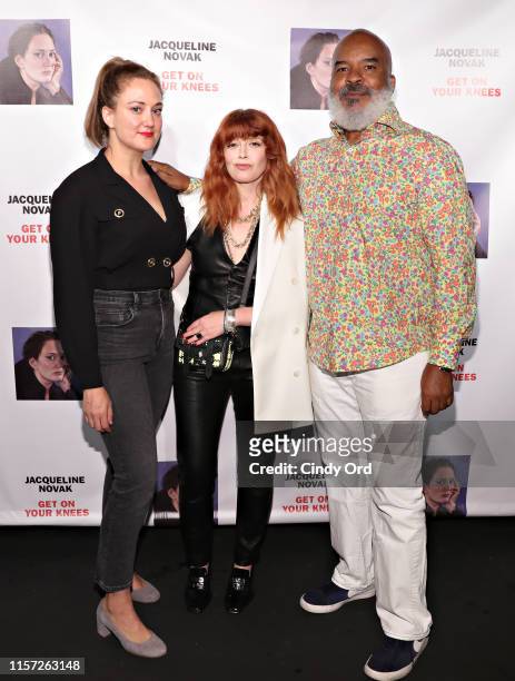 Jacqueline Novak, Natasha Lyonne and David Alan Grier attend the opening night of "Jacqueline Novak: Get on Your Knees" at Cherry Lane Theatre on...