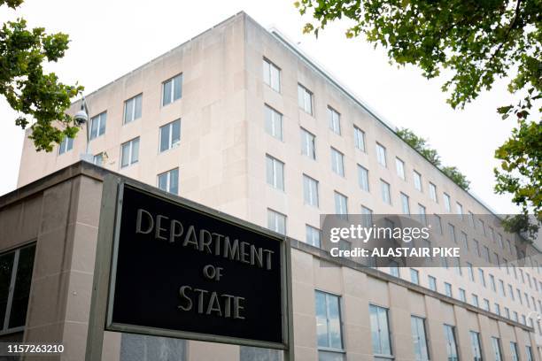 The US Department of State building is seen in Washington, DC, on July 22, 2019.