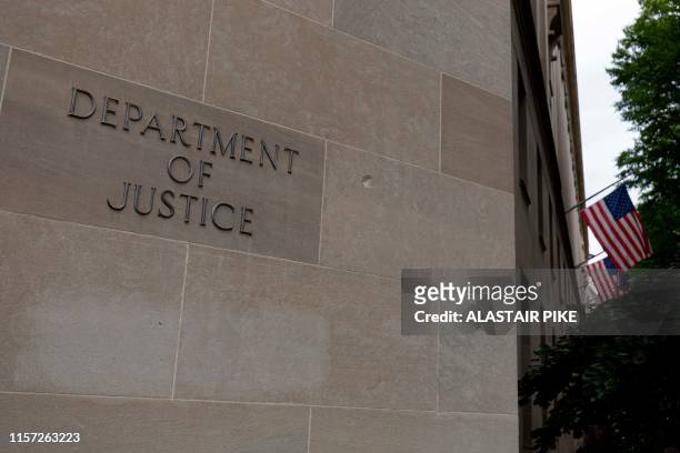 The US Department of Justice building is seen in Washington, DC, on July 22, 2019.