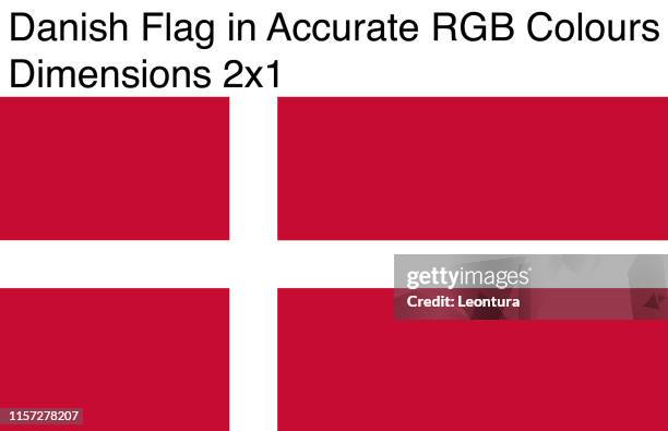 danish flag in accurate rgb colors (dimensions 2x1) - denmark stock illustrations