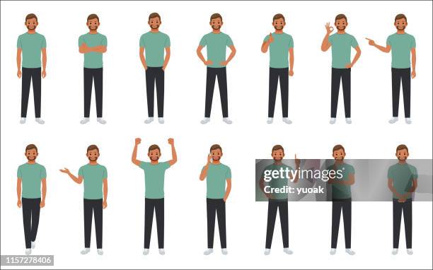 set of causal businessman isolated on white background - cartoon office background stock illustrations