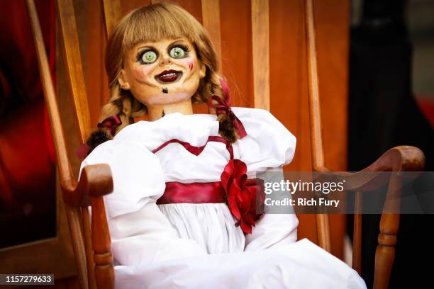 Doll is seen at the premiere of Warner Bros' "Annabelle Comes Home" at Regency Village Theatre on June 20, 2019 in Westwood, California.