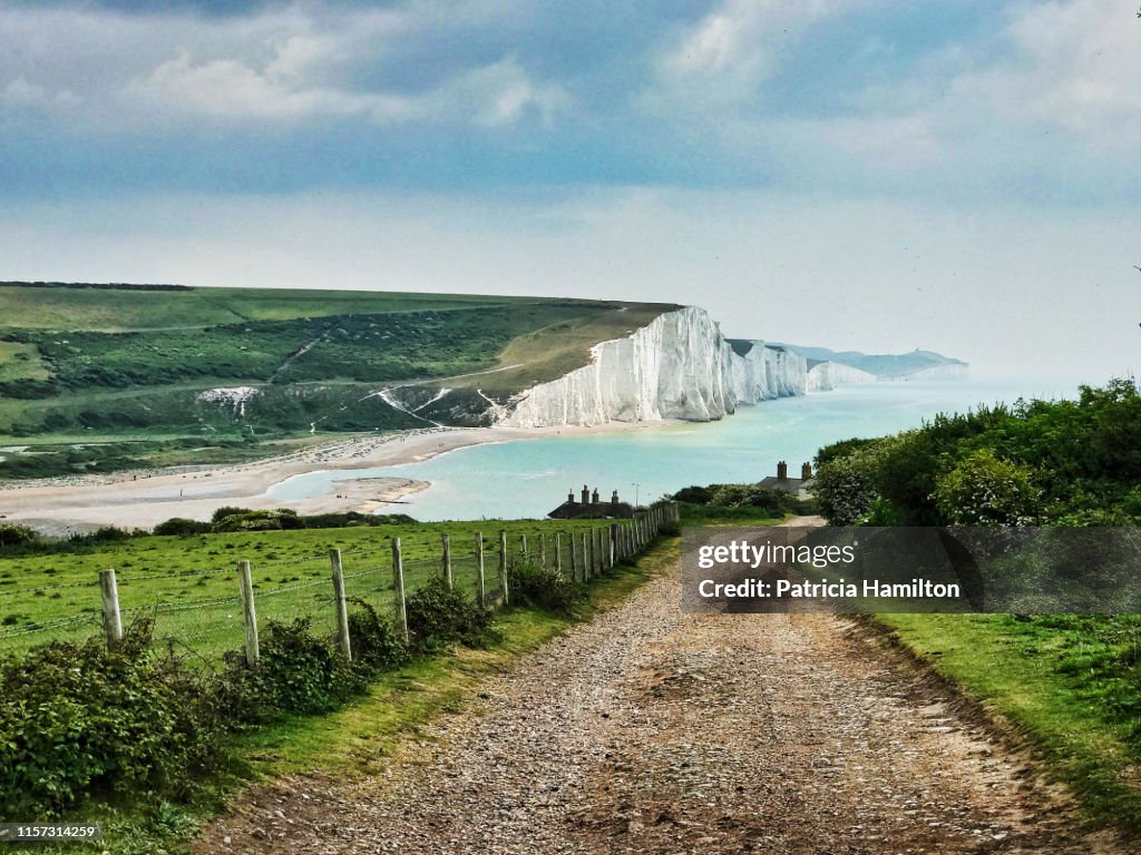 Road down to the Seven Sisters cliffs