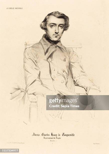 Theodore Chasseriau , Alexis Charles Henry de Tocqueville lithograph.