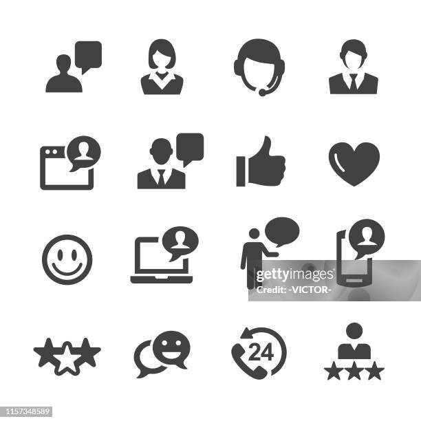 ilustraciones, imágenes clip art, dibujos animados e iconos de stock de iconos de servicio al cliente - serie acme - customer engagement icon