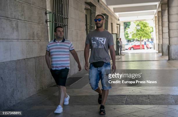 The members of 'La manada' José Ángel Prenda and Alfonso Jesús Cabezuelo are seen arriving to the Courts of Sevilla on June 21, 2019 in Sevilla,...