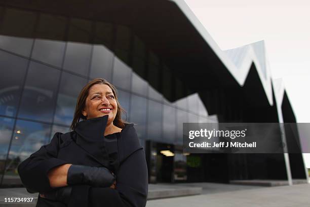 Zaha Hadid, world famous architect visits the Riverside Museum, her first major public commission in the UK on June 9, 2011 in Glasgow, Scotland. The...