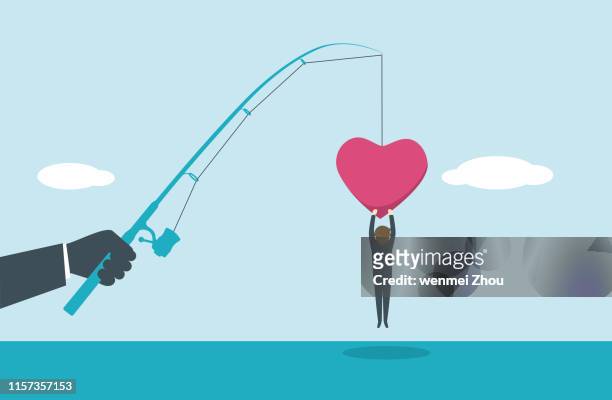 fishing bait - romance stock illustrations
