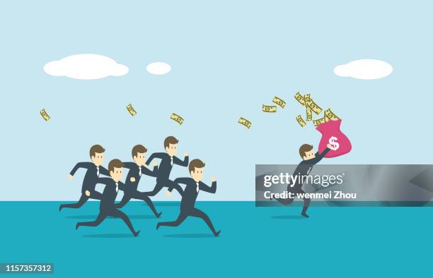 escaping - chasing stock illustrations