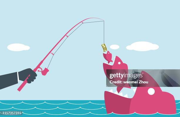 stockillustraties, clipart, cartoons en iconen met visserij - vangen