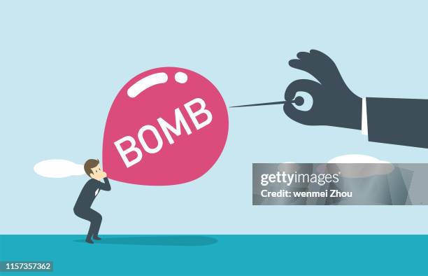 danger - bubble gum bubble stock illustrations