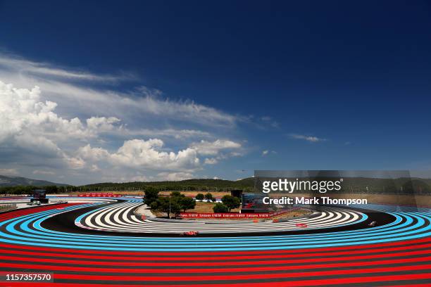 Sebastian Vettel of Germany driving the Scuderia Ferrari SF90 on track during practice for the F1 Grand Prix of France at Circuit Paul Ricard on June...