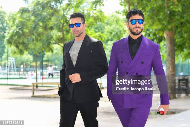 Ricky Martin and Jwan Yosef attend the Berluti Menswear Spring Summer 2020 show as part of Paris Fashion Week on June 21, 2019 in Paris, France.