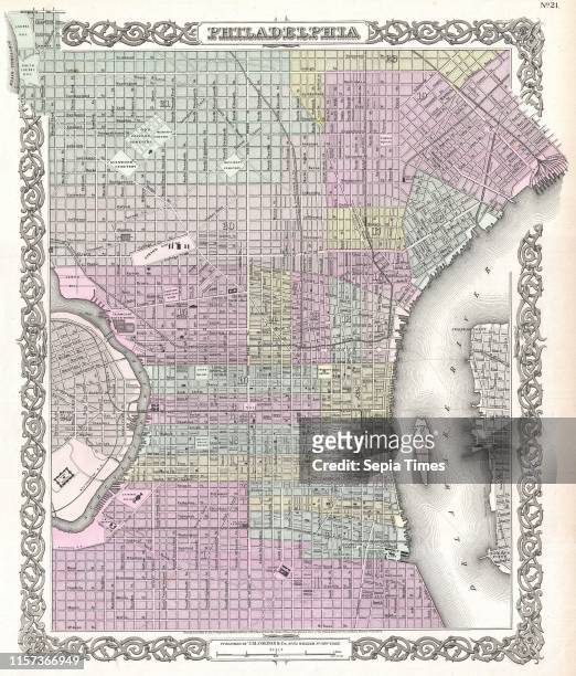 Colton Plan or Map of Philadelphia, Pennsylvania