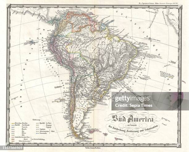 Spruner Map of South America, Overview of Discovery, Conquest and Colonization