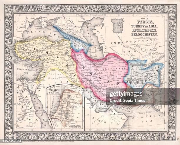 Mitchell Map of Persia, Turkey and Afghanistan, Iran, Iraq